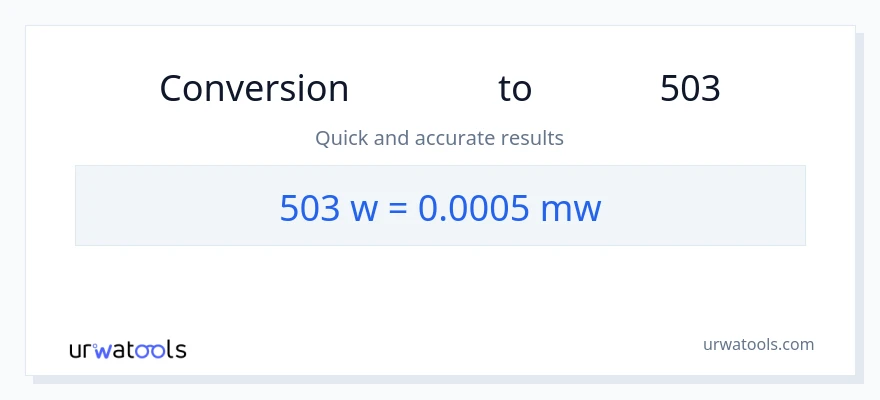 تبدیل 503 وات به مگاوات