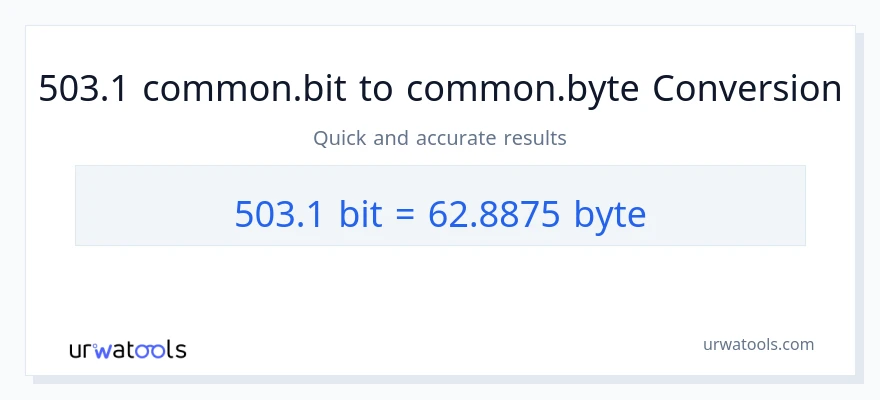 التحويل من 503.1 Bits إلى Bytes