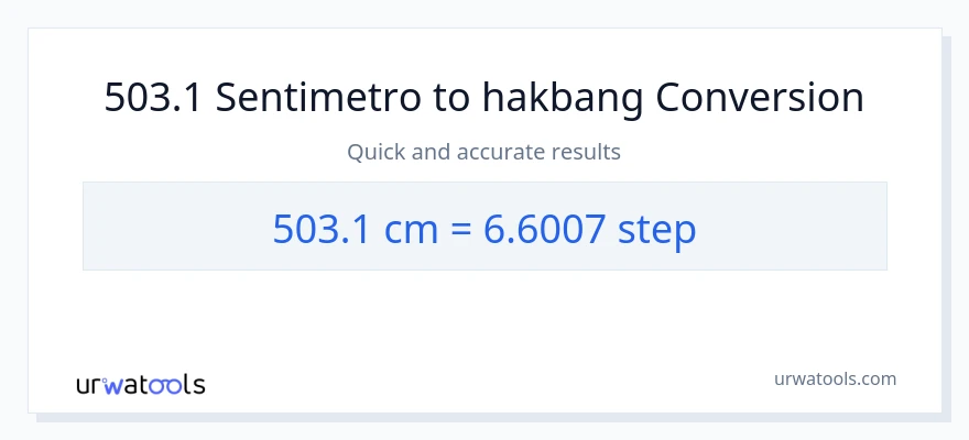 503.1 Mga Sentimetro patungong mga hakbang na conversion