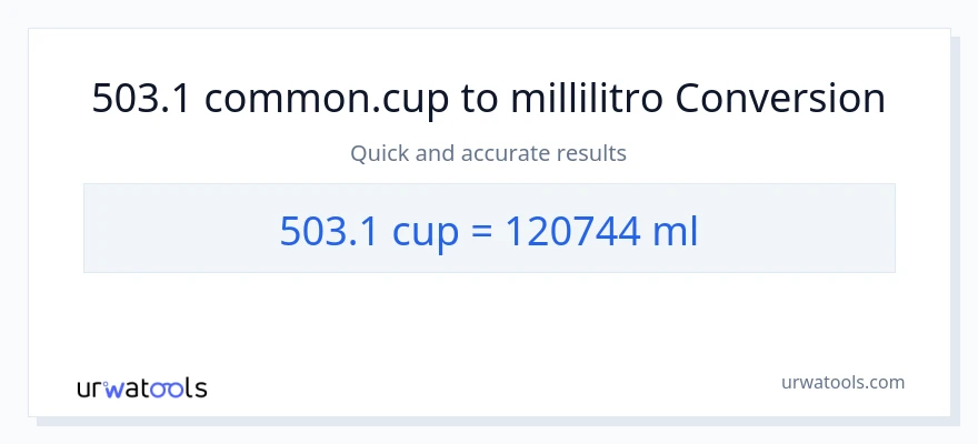 Conversione da 503.1 tazze a millilitri