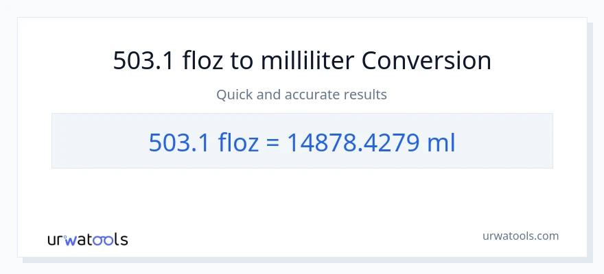 503.1 flydende ounces til milliliter konvertering