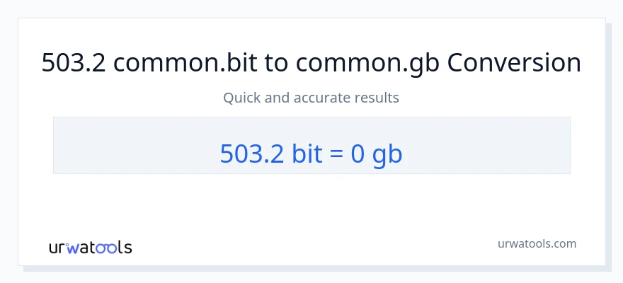 503.2 Bits ته Gigabytes بدلون