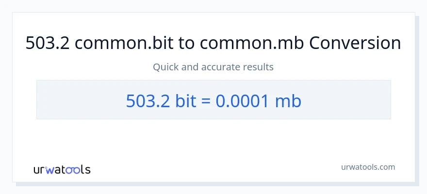 Conversion 503.2 Bits vers Megabytes