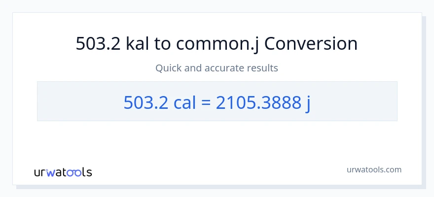 503.2 mga kaloriya patungong mga joule na conversion