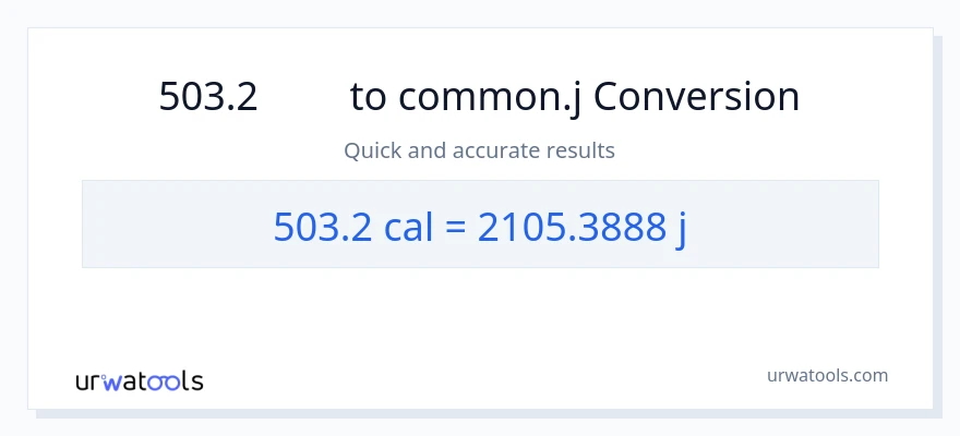 การแปลง 503.2 แคลอรี่ เป็น จูล