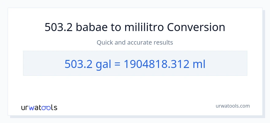 503.2 Mga galon patungong mga mililitro na conversion