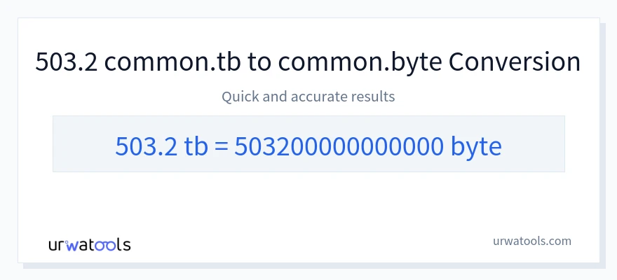 503.2 Terabytes 到 Bytes 轉換
