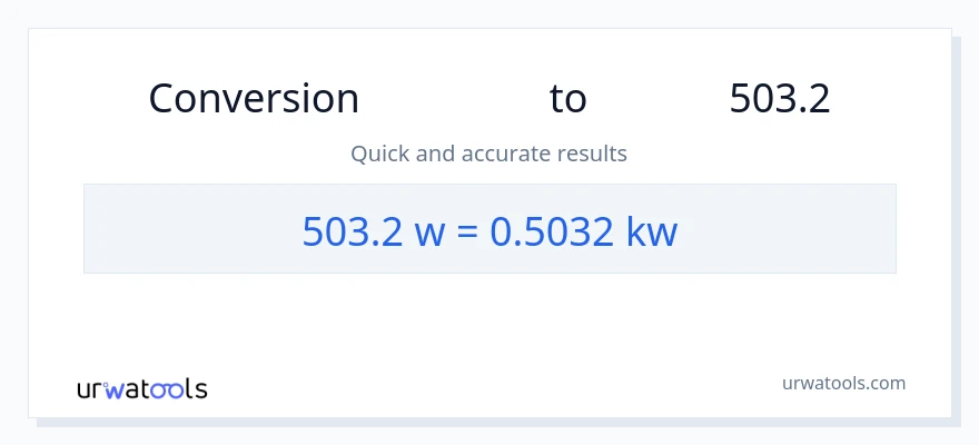 تبدیل 503.2 وات به کیلووات