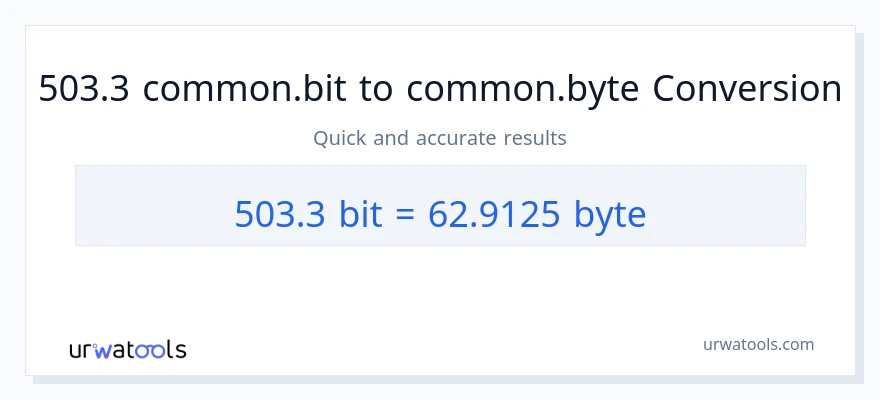 التحويل من 503.3 Bits إلى Bytes