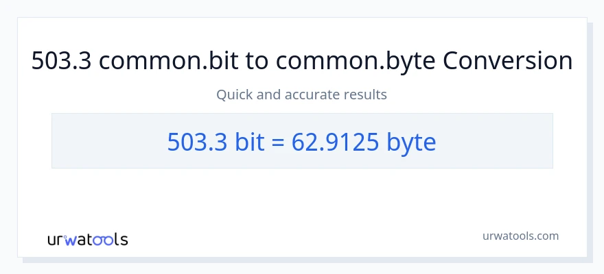 503.3 Bits இலிருந்து Bytes வரை மாற்றம்