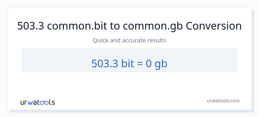 503.3 Bits ته Gigabytes بدلون