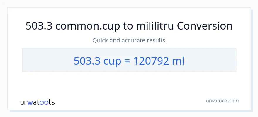 Conversie 503.3 cupe la mililitri