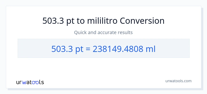 503.3 Pints patungong mga mililitro na conversion