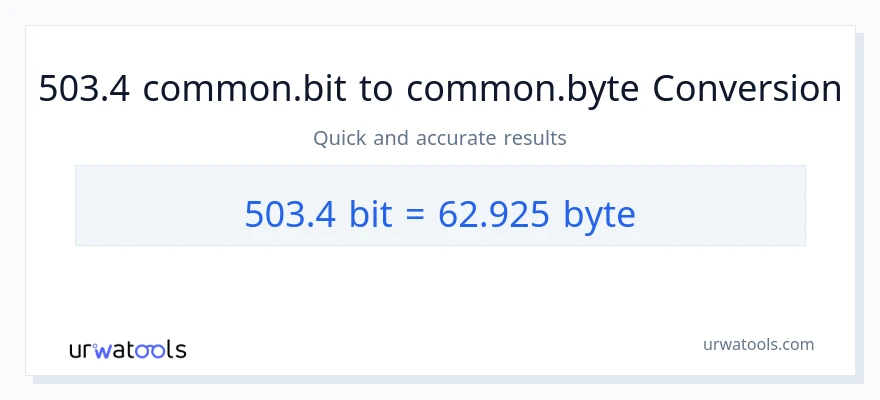 التحويل من 503.4 Bits إلى Bytes