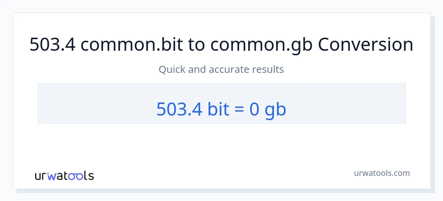 503.4 Bits ته Gigabytes بدلون