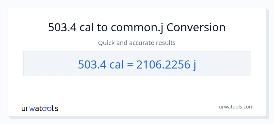 Conversió de 503.4 calories a joules