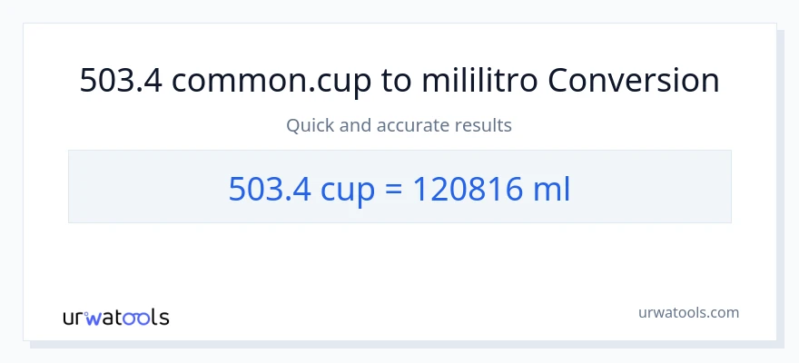 Conversión de 503.4 tazas a mililitros