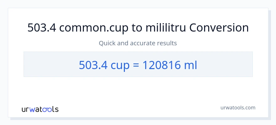 Conversie 503.4 cupe la mililitri