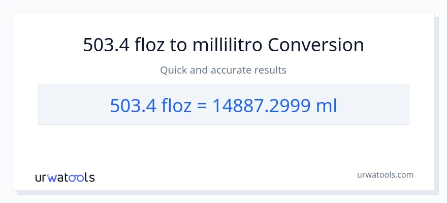 Conversione da 503.4 once fluide a millilitri