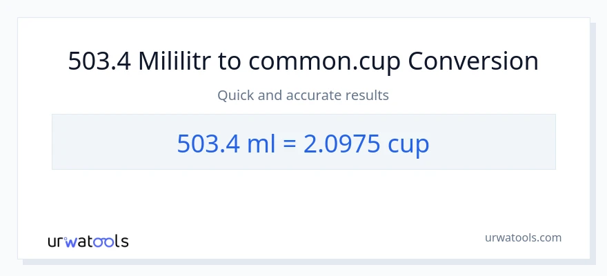 Konwersja 503.4 mililitry do stan nietrzeźwy