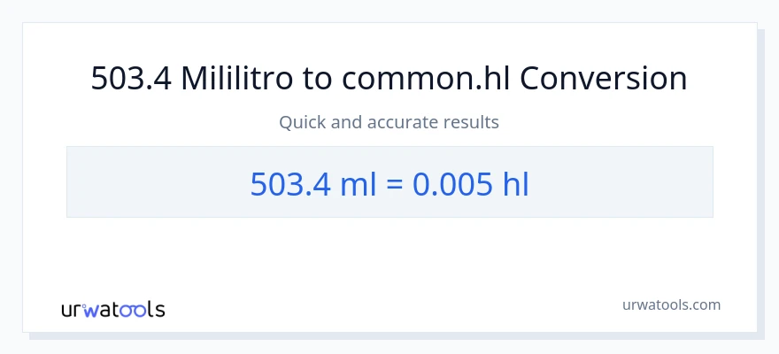 503.4 mga mililitro patungong Hls na conversion