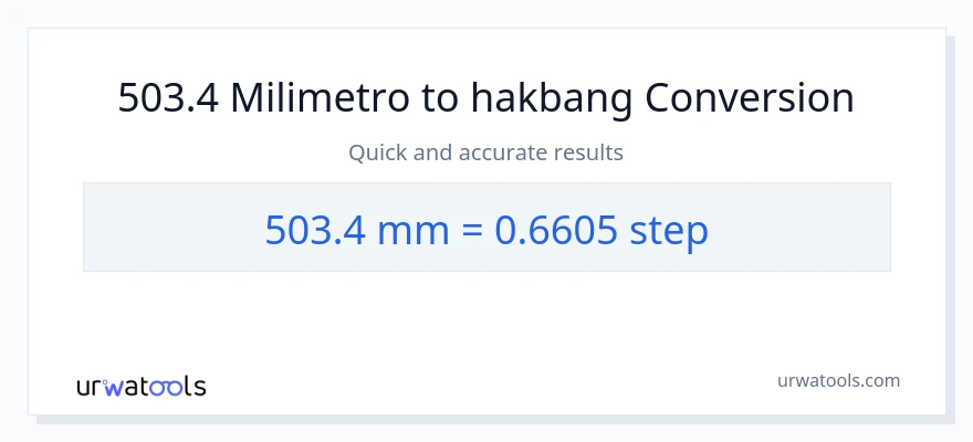 503.4 milimetro patungong mga hakbang na conversion