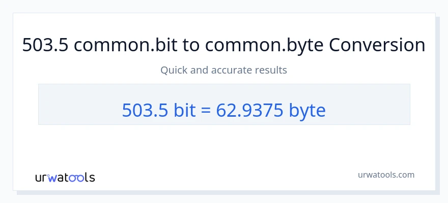 503.5 Bits ته Bytes بدلون