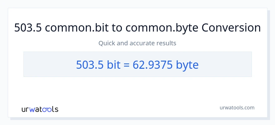 503.5 Bits இலிருந்து Bytes வரை மாற்றம்