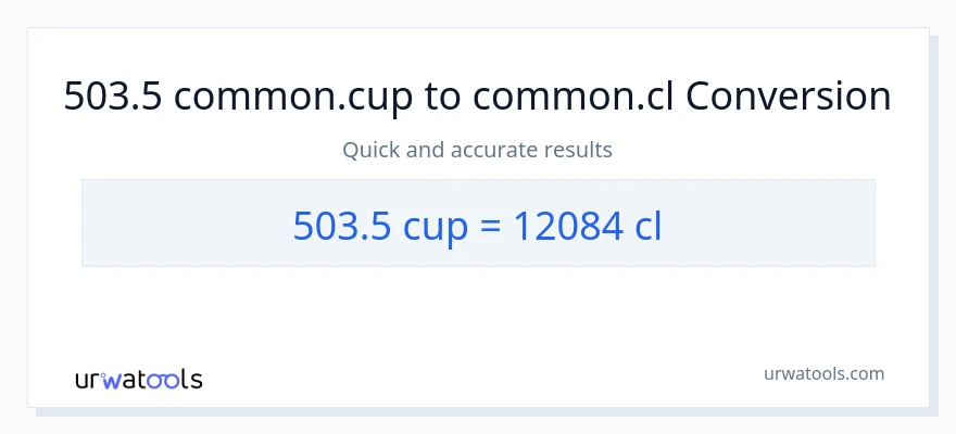 503.5 കപ്പുകൾ ൽ നിന്ന് Cls ലേക്ക് പരിവർത്തനം
