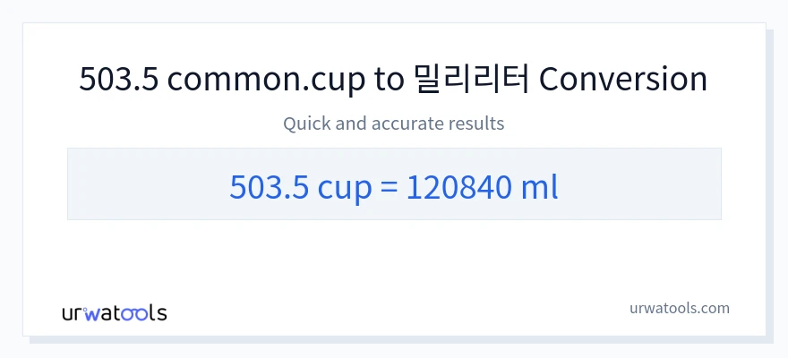 503.5 컵에서 밀리리터으로의 변환