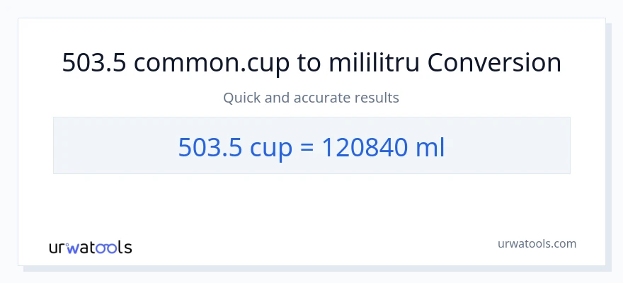 Conversie 503.5 cupe la mililitri