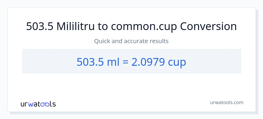 Conversie 503.5 mililitri la cupe