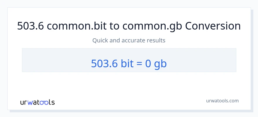503.6 Bits ته Gigabytes بدلون