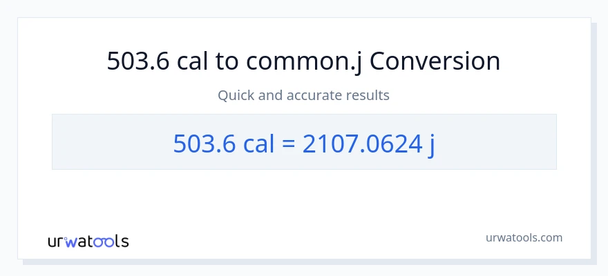 Conversió de 503.6 calories a joules