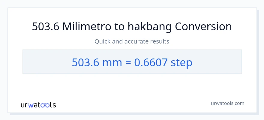 503.6 milimetro patungong mga hakbang na conversion