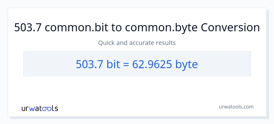 503.7 Bits से Bytes रूपांतरण