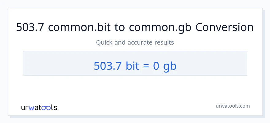 التحويل من 503.7 Bits إلى Gigabytes