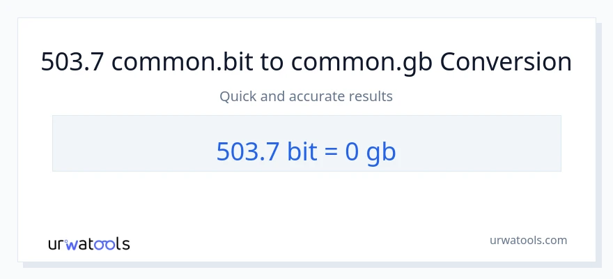 503.7 Bits ته Gigabytes بدلون