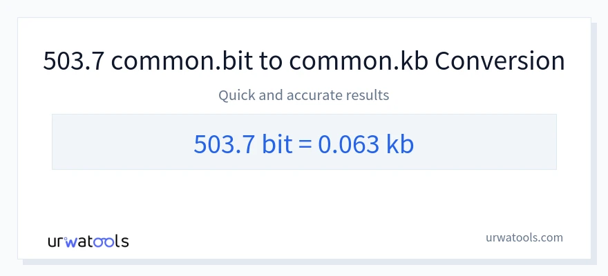 503.7 Bits에서 Kilobytes으로의 변환