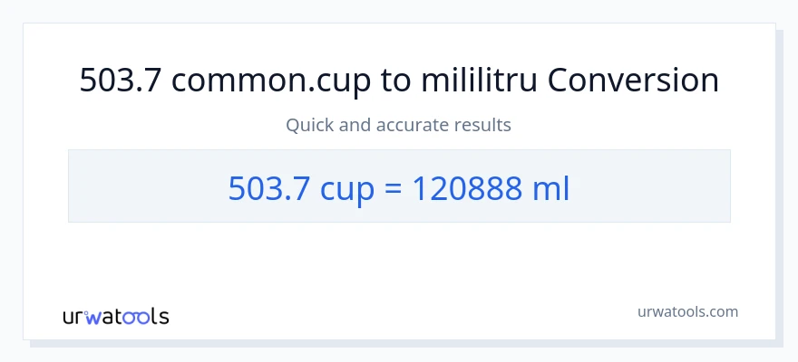 Conversie 503.7 cupe la mililitri