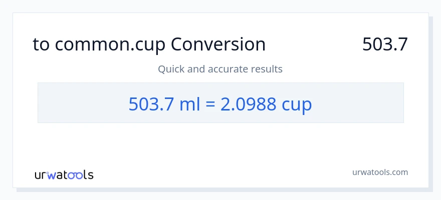 تبدیل 503.7 میلی‌لیتر به فنجان‌ها