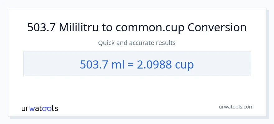 Conversie 503.7 mililitri la cupe