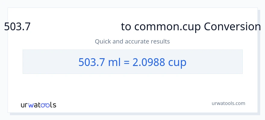 503.7 மில்லிலிட்டர்கள் இலிருந்து கோப்பைகள் வரை மாற்றம்