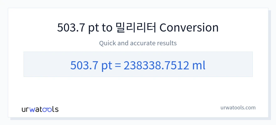 503.7 Pints에서 밀리리터으로의 변환