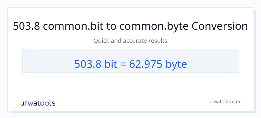 503.8 Bits ته Bytes بدلون