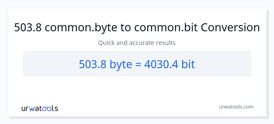 503.8 Bytes இலிருந்து Bits வரை மாற்றம்