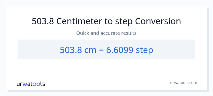 503.8 Centimeters to steps conversion