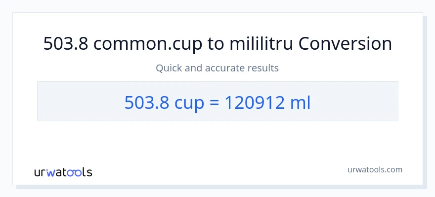 Conversie 503.8 cupe la mililitri