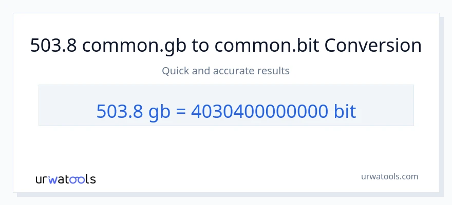 503.8 Gigabytes ته Bits بدلون