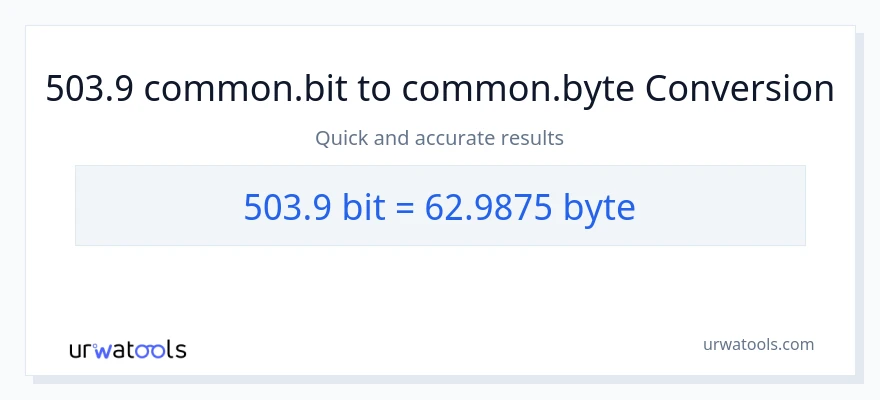 503.9 Bits இலிருந்து Bytes வரை மாற்றம்
